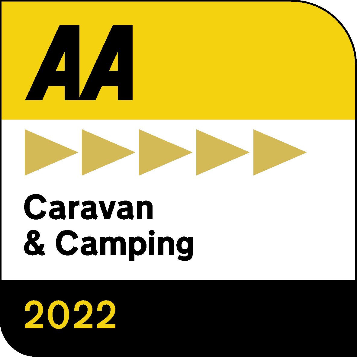 AA 5 pennants Gold Campsite of the year 2022