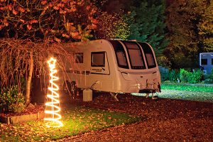 Christmas lights at Bath Chew Valley Caravan Park